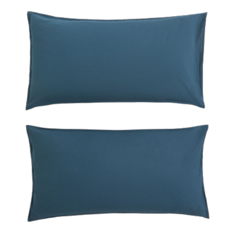 

Комплект наволочек хлопок со строчкой H&M Home Cotton, 2 предмета, темно-синий