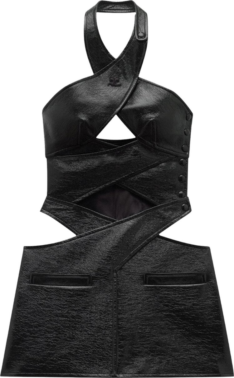 

Платье Courrèges Vinyl Multi Criss Cross Dress 'Black', черный