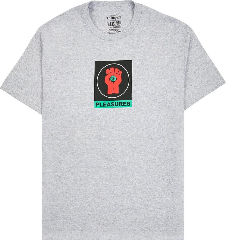 

Футболка Pleasures Badge T-Shirt 'Heather Grey', серый