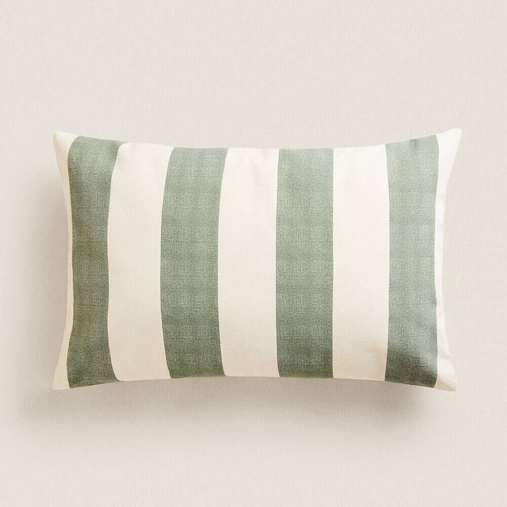 

Чехол на подушку Zara Home Striped, зелёный