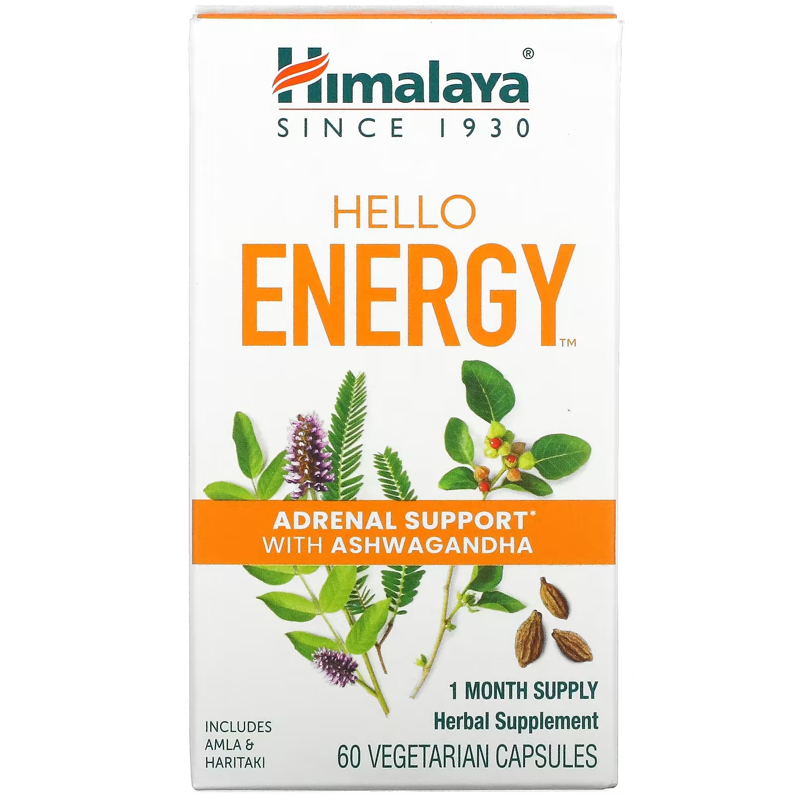 Средство для Поддержки Надпочечников с Ашвагандой Himalaya Hello Energy, 60 вегетарианских капсул himalaya hello joy поддержка настроения с ашвагандой 60 вегетарианских капсул