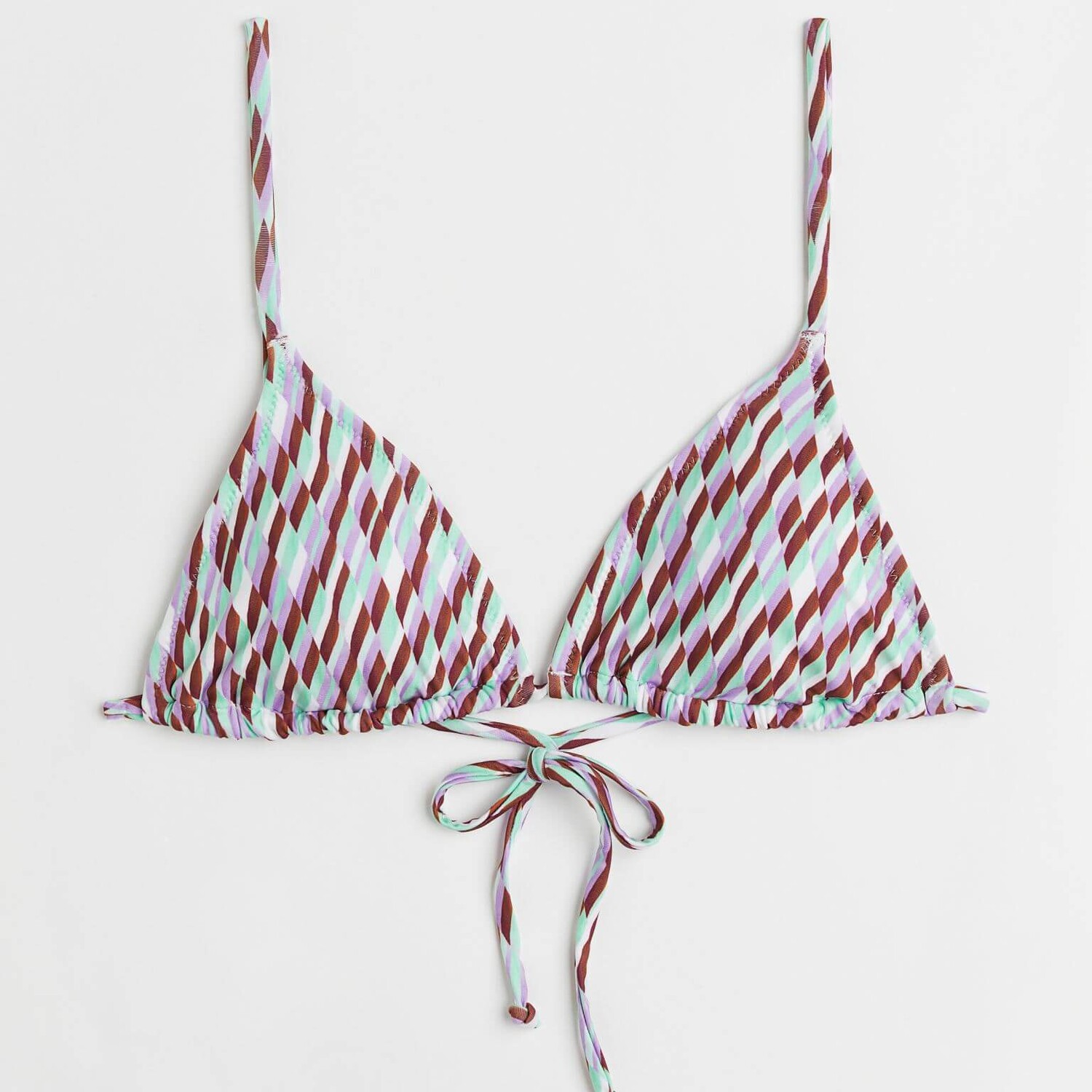 

Верх бикини H&M Padded Triangle, коричневый/фиолетовый/зеленый