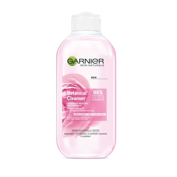 

Garnier Botanical Cleanser Soothing Milk успокаивающее молочко для сухой и чувствительной кожи Розовая вода 200мл