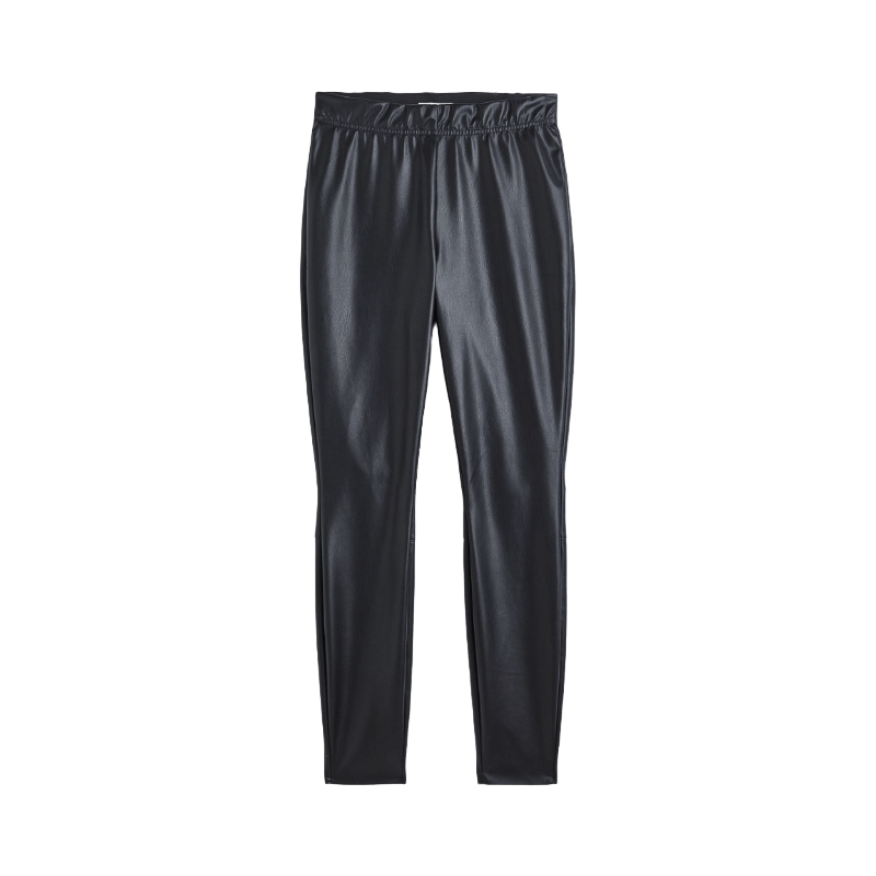 Леггинсы H&M High Waist, черный женские бархатные леггинсы до щиколотки теплые облегающие брюки с высокой талией и эффектом пуш ап весна осень 2021