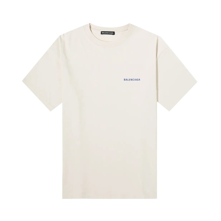 Футболка Balenciaga Badge Logo Tee 'Chalky White/Blue', белый - фото