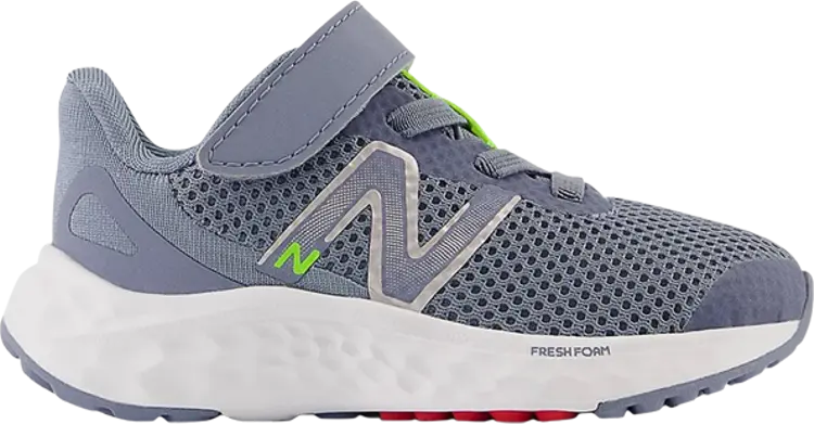 

Кроссовки New Balance Fresh Foam Arishi v4 Bungee Lace Toddler 'Arctic Grey Pixel Green', серый