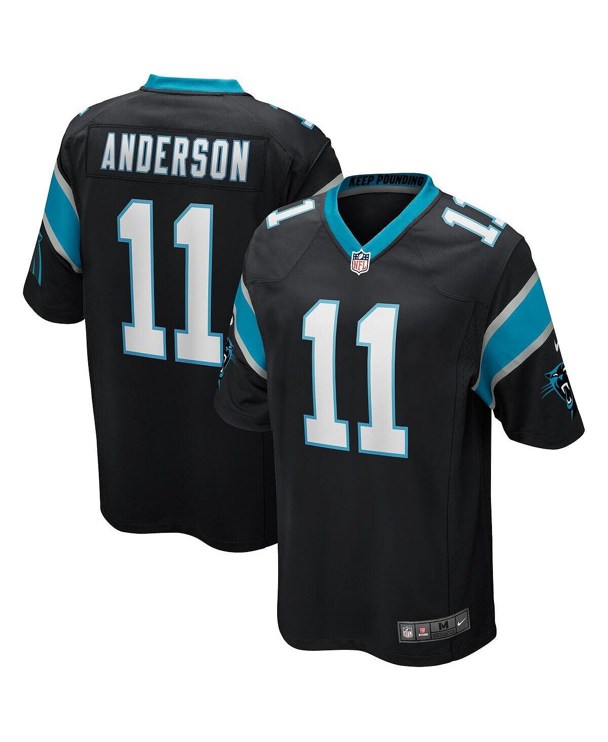 

Мужская футболка robby anderson black carolina panthers game player Nike, черный