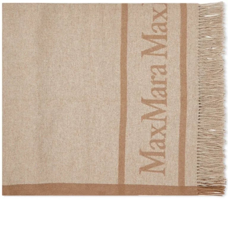 

Шарф Max Mara Hilde Logo, бежевый