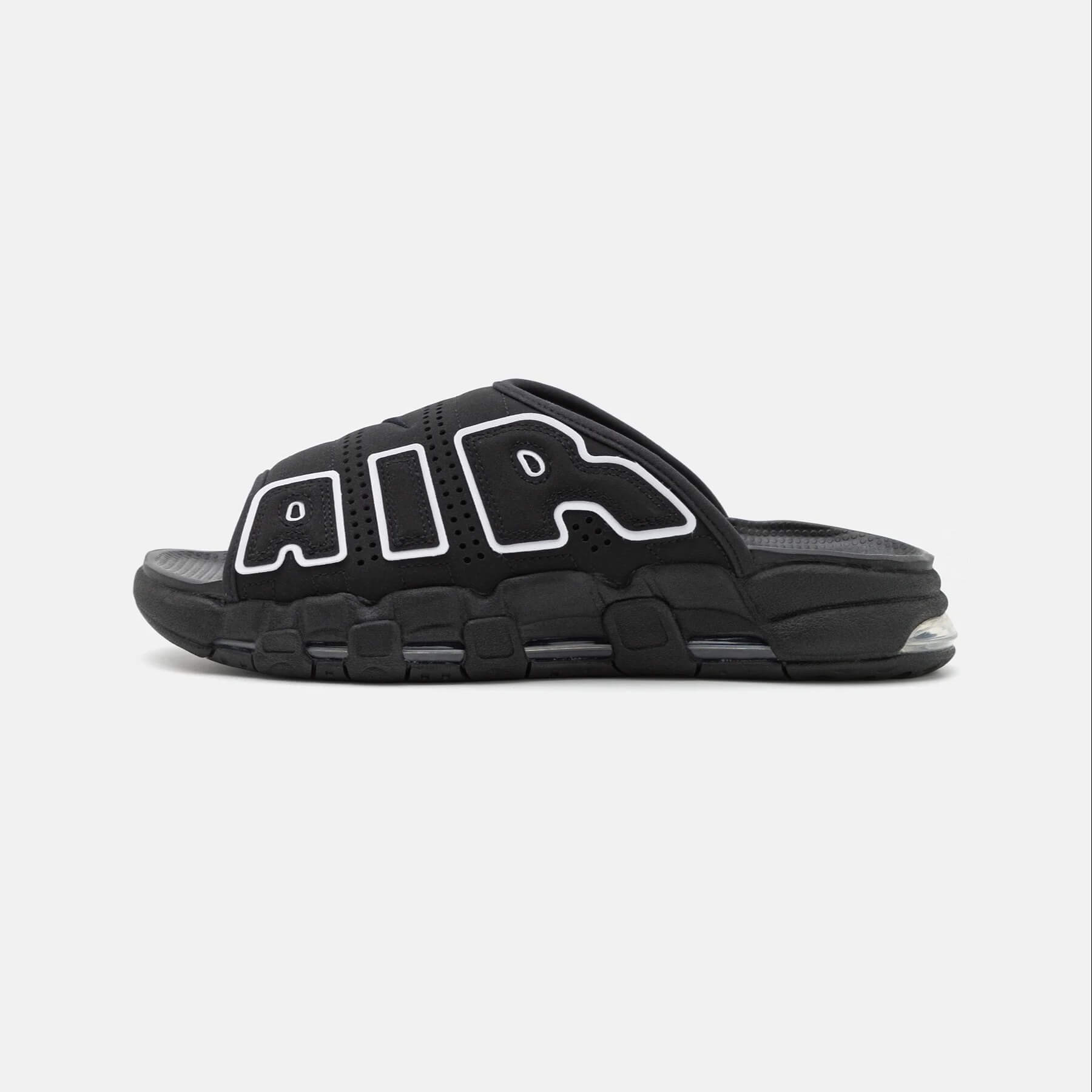 Шлепанцы на плоской подошве Nike Sportswear Air More Uptempo Slide Unisex, черный/белый