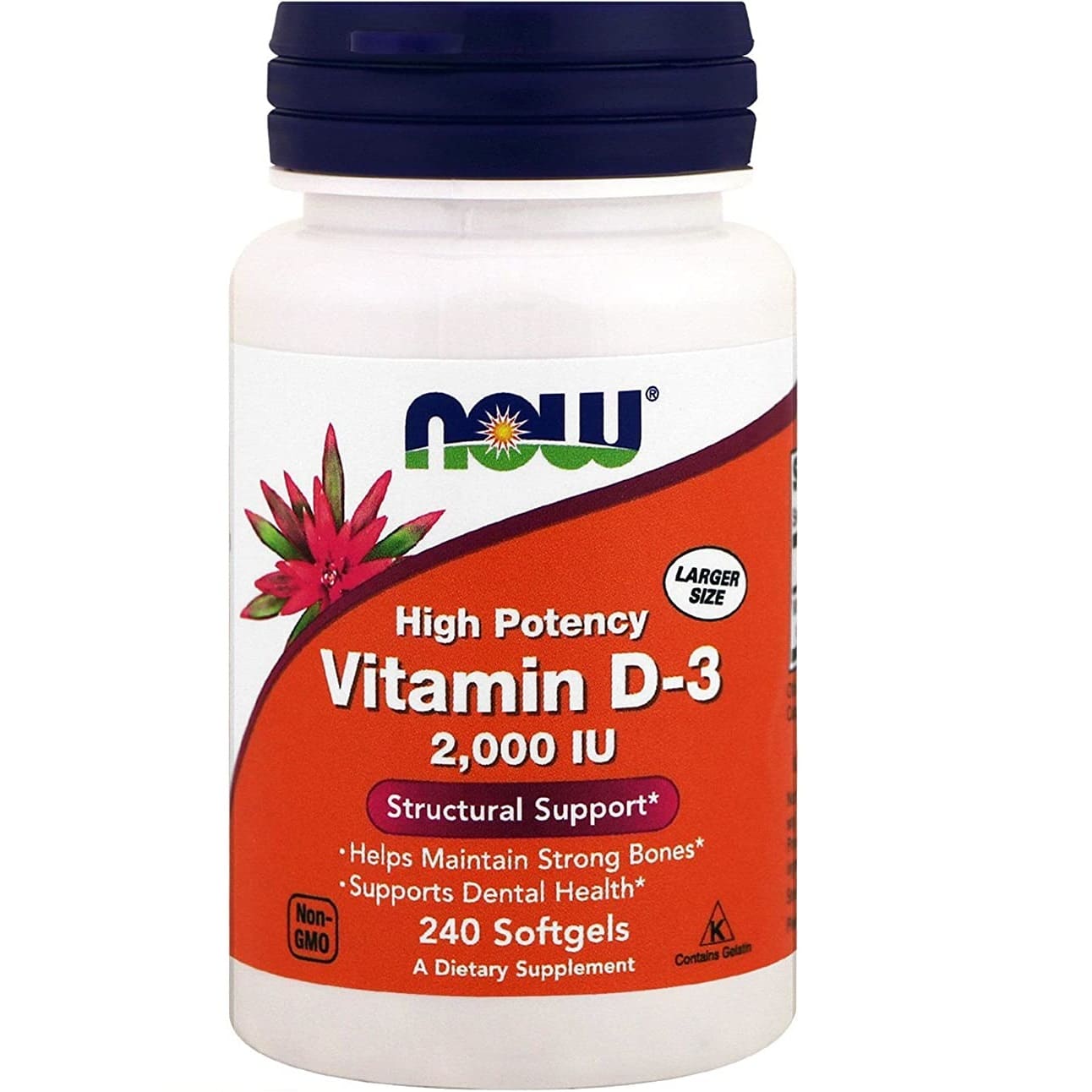 Витамин D3 высокоактивный 2000 МЕ Now Foods, 240 капсул витамин d3 50 мкг 2000 ме 120 капсул now foods