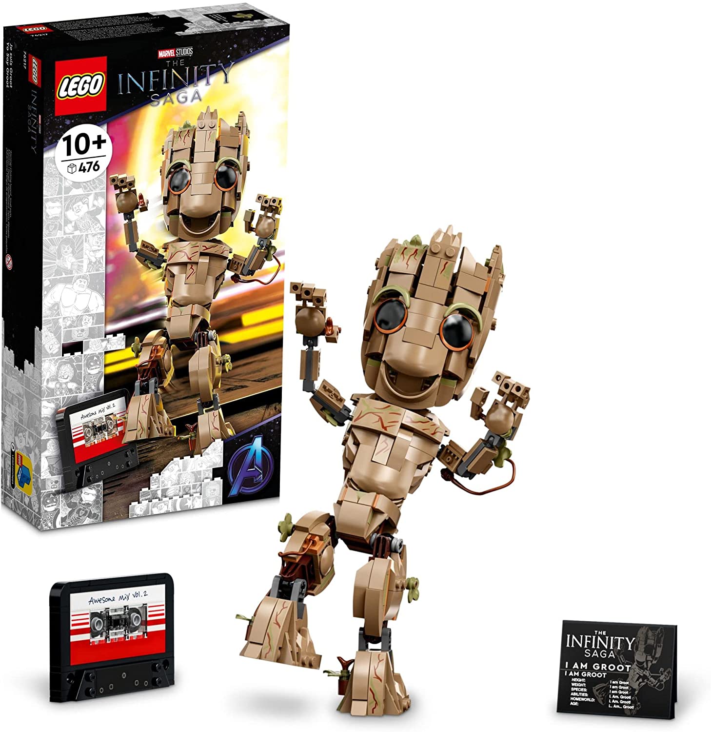 Конструктор LEGO Marvel I am Groot 76217, 476 деталей конструктор грут из стражей галактики на 475 деталей