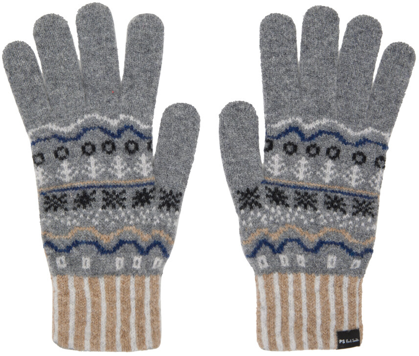 

Серые перчатки Fairisle Doodle PS by Paul Smith