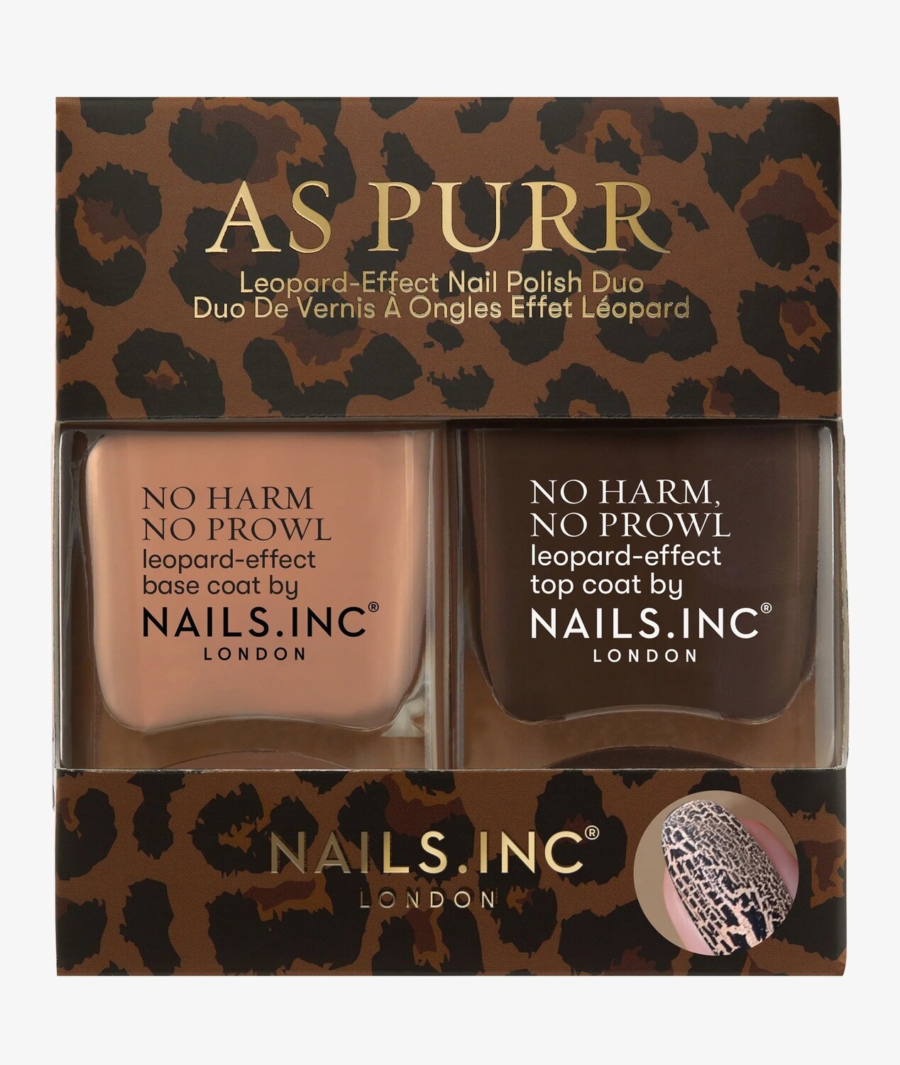 

Набор лаков для ногтей Nails Inc Duo As Purr Leopard, 2 предмета