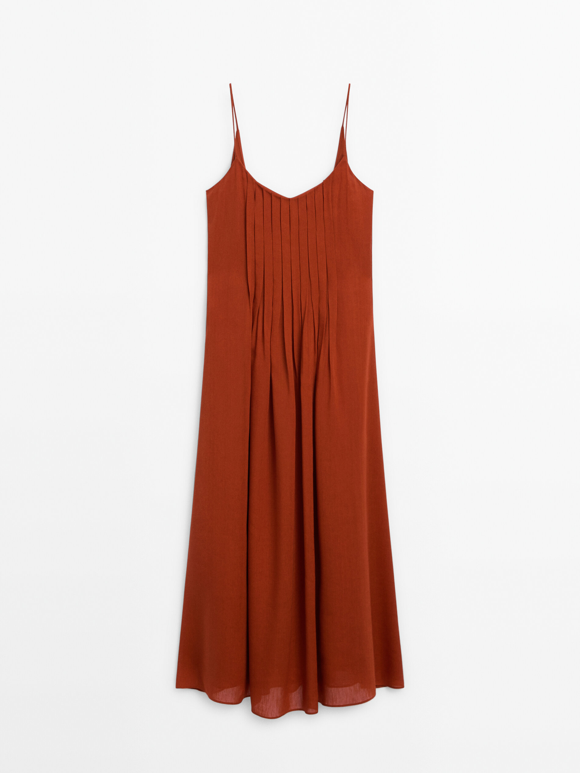 Платье Massimo Dutti Strappy Midi, красный