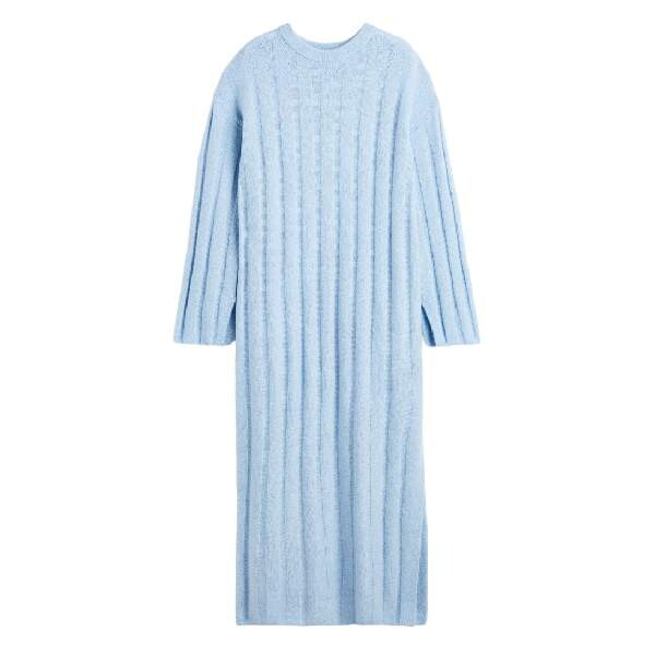 

Платье домашнее H&M Oversized Rib-knit, голубой