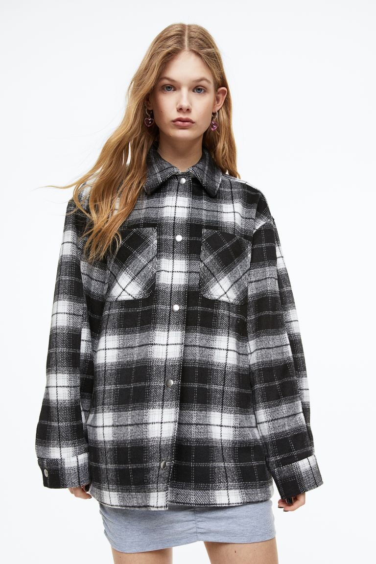 

Куртка-рубашка H&M, черный/сетка