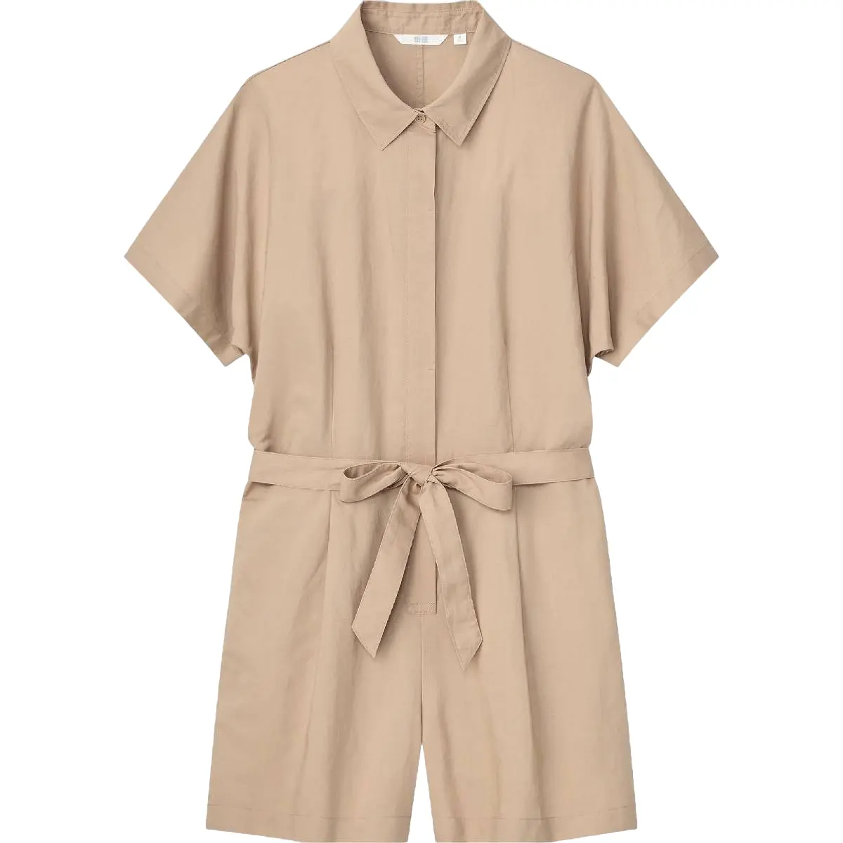 

Комбинезон короткий из льна Uniqlo, бежевый