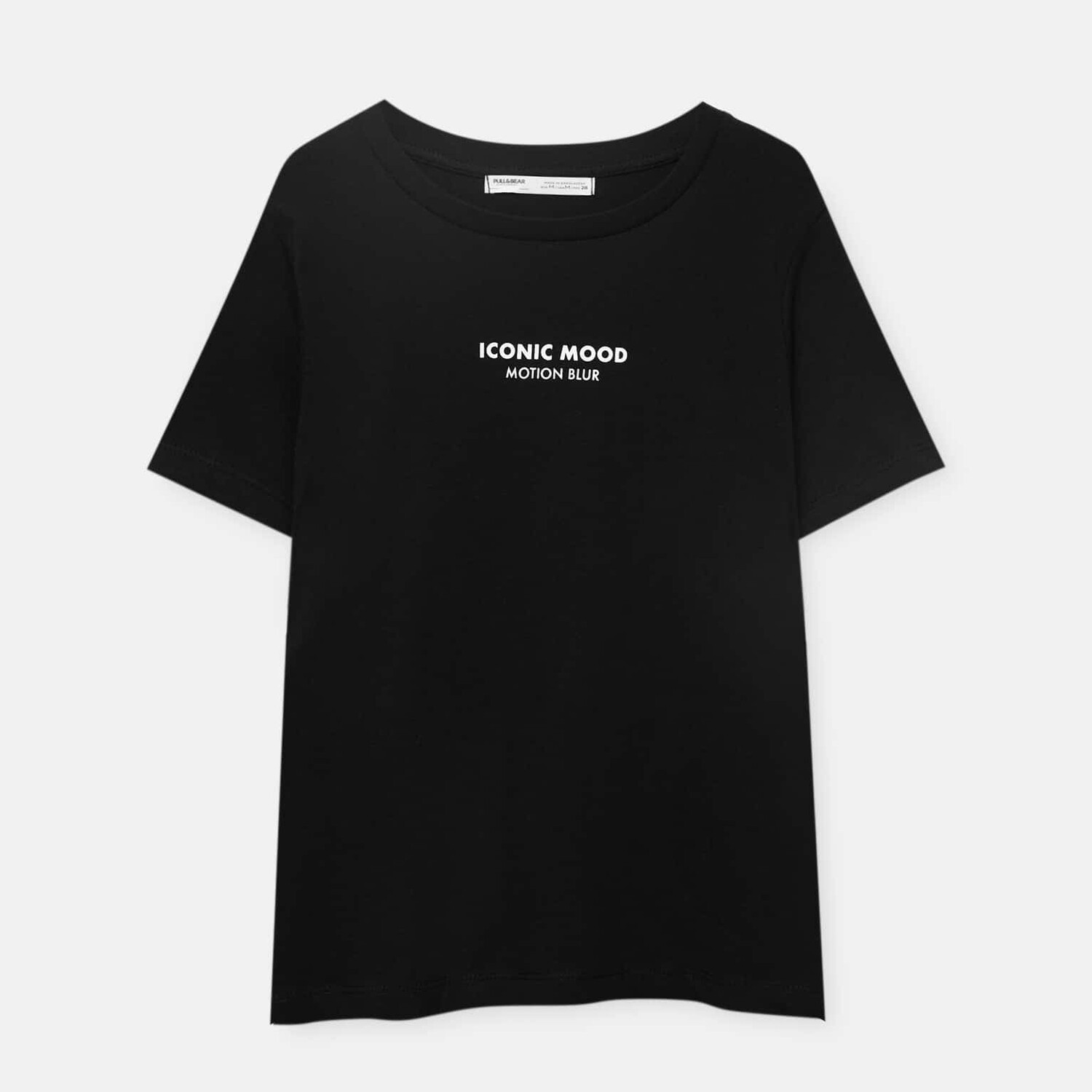 

Футболка Pull&Bear Short Sleeve With Slogan, черный