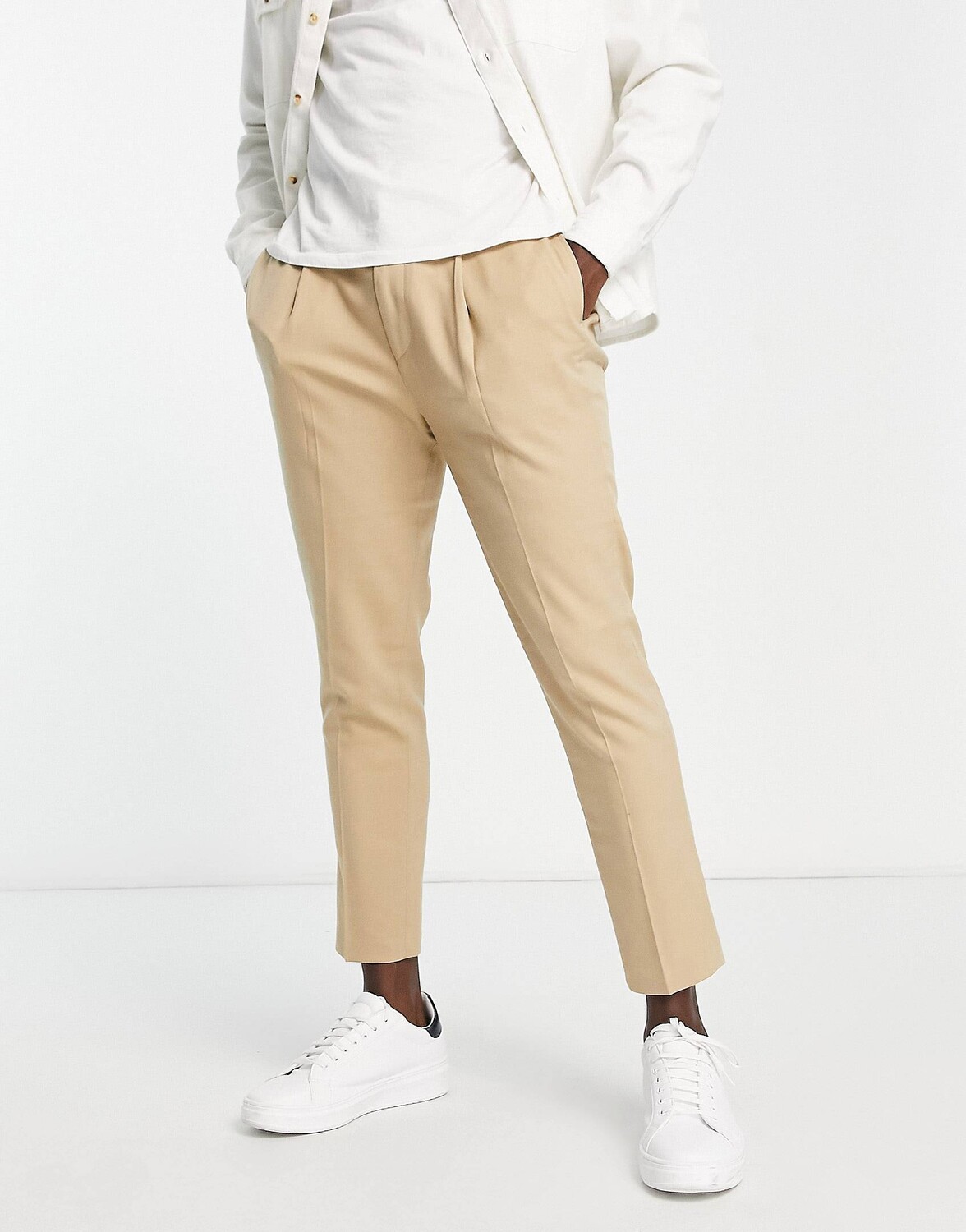 

Зауженные к низу элегантные брюки ASOS DESIGN с камнем, Коричневый