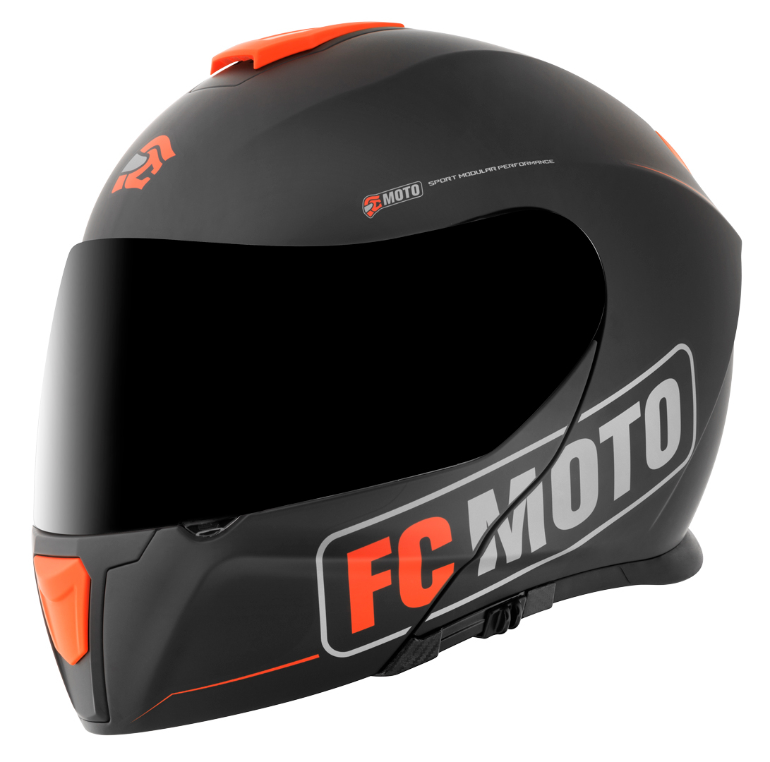 Шлем FC-Moto Novo Straight, черный/красно-желтый