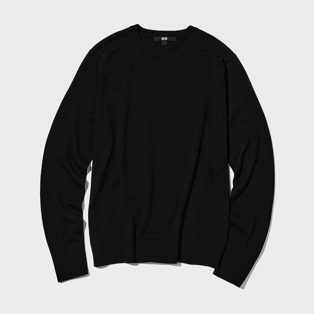 

Джемпер Uniqlo Extra Fine Merino Crew Neck, черный (Размер M)