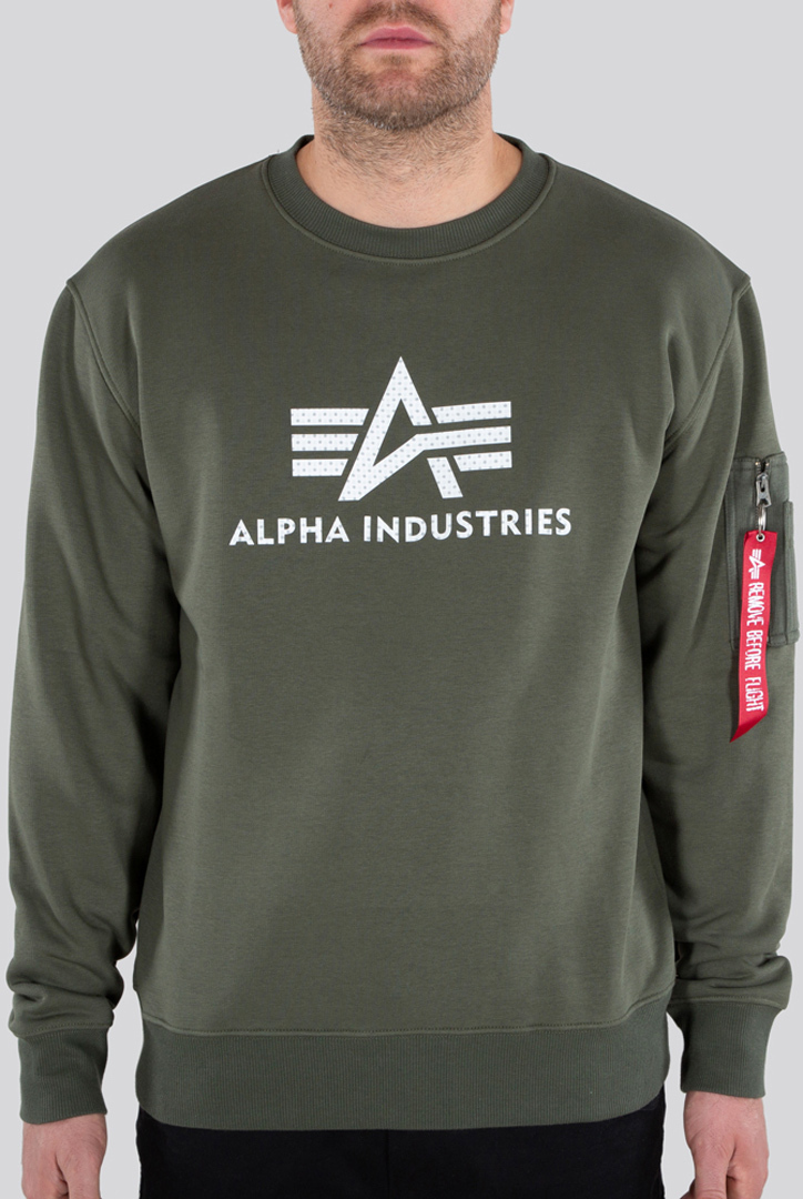 Пуловер Alpha Industries 3D Logo II, оливковый