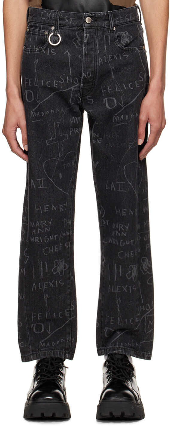 

Черные джинсы Jean-Michel Basquiat Edition Side Cheese Popcorn Études