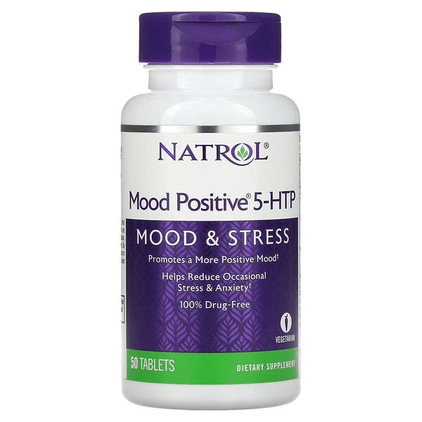 Mood Positive 5-HTP, 50 таблеток, Natrol бад для поддержания спокойствия natrol mood positive 5 htp l теанин витамины b6 b12 50 шт
