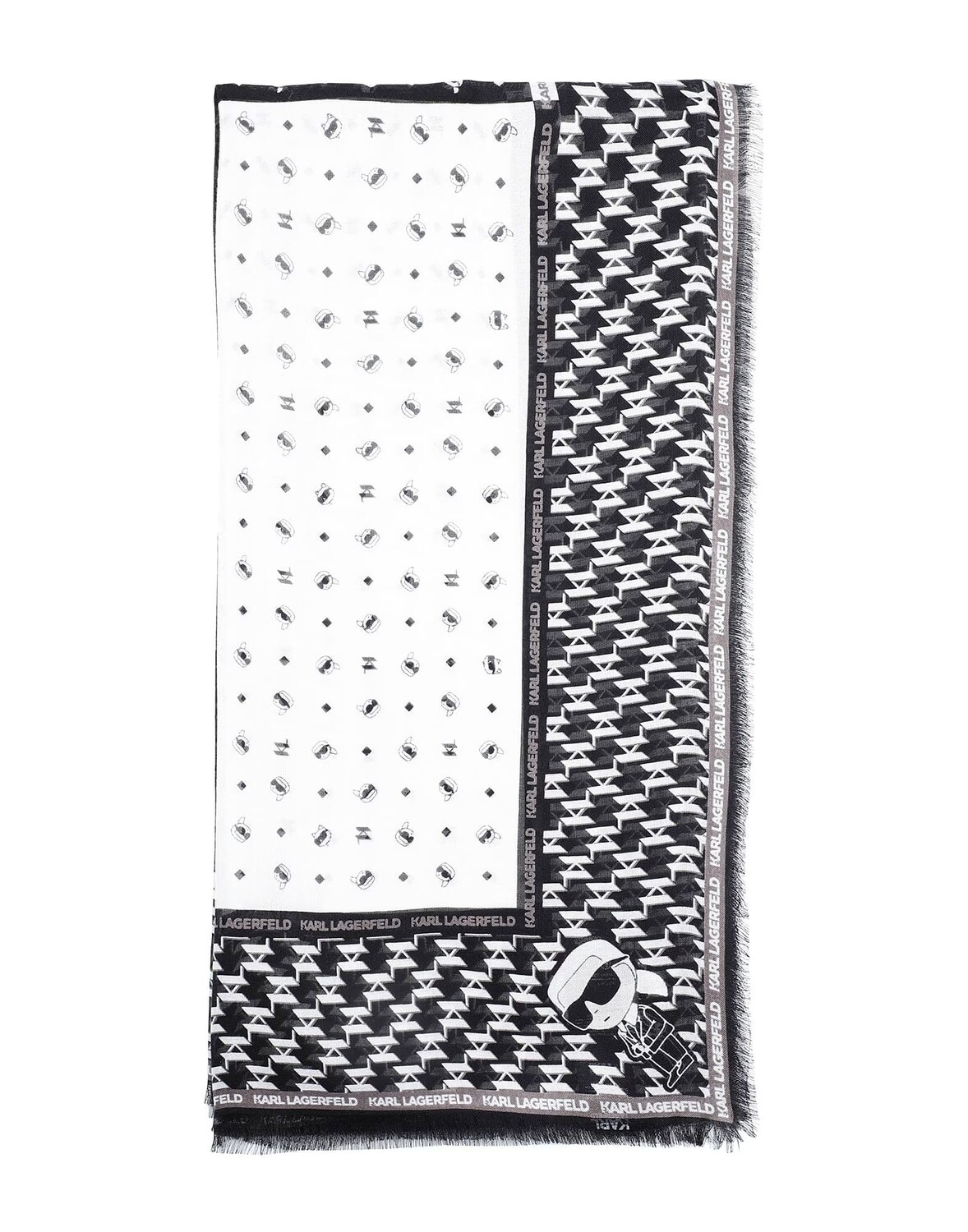 

Шарф Karl Lagerfeld K/ikonik 2.0 Aop, белый/черный