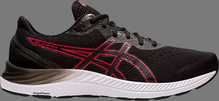 Кроссовки gel excite 8 4e wide 'black electric red' Asics, черный - фото