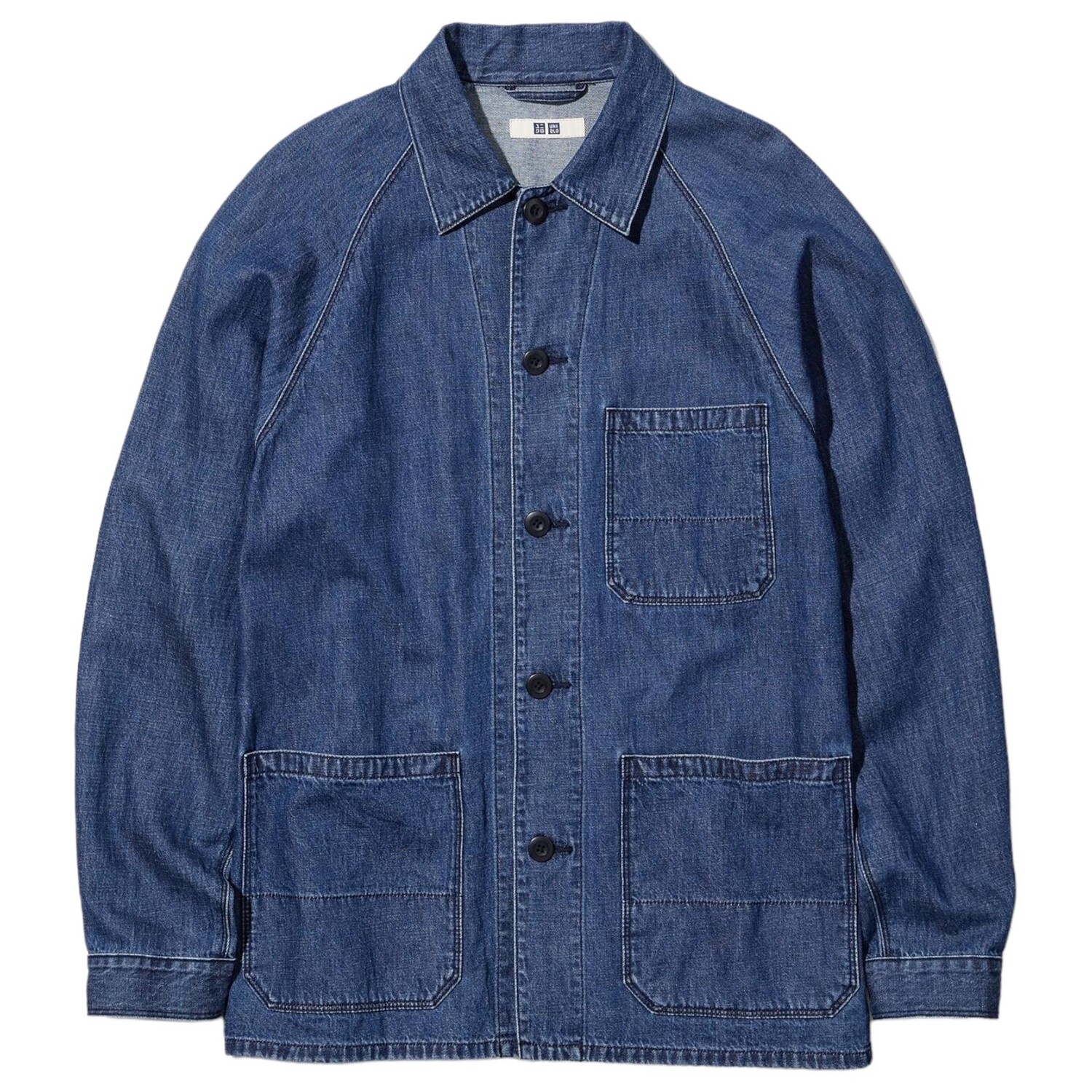 

Джинсовая куртка Uniqlo Cotton Linen Blend Utility, синий