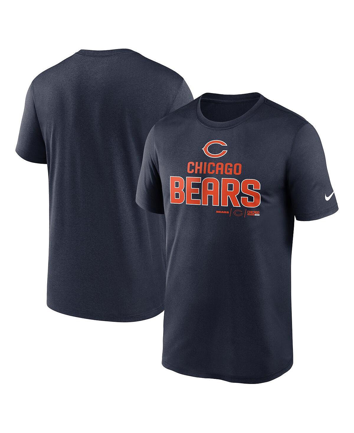 цена Мужская темно-синяя футболка chicago bears legend community performance Nike, синий