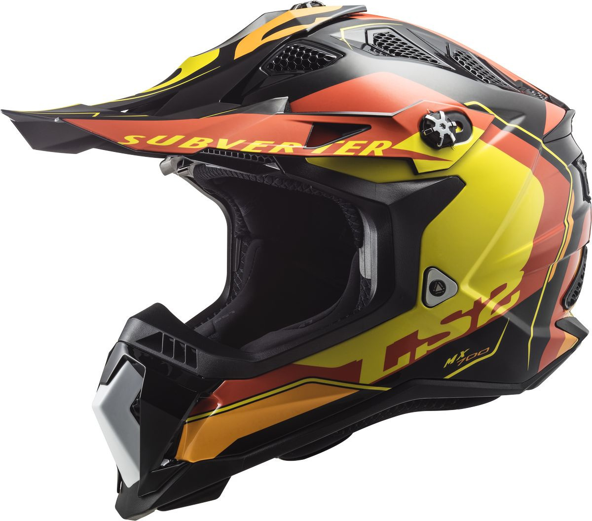Шлем LS2 MX700 Subverter Evo Arched для мотокросса, черно-желто-красный