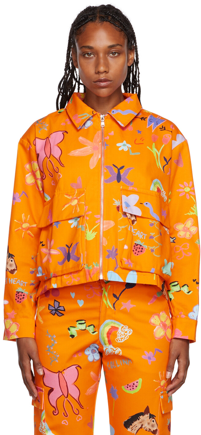 

SSENSE Эксклюзивная оранжевая джинсовая куртка Collina Strada
