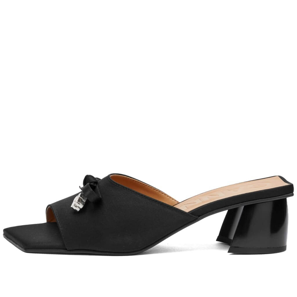 

Мюли GANNI Butterfly Mid Heel Bow, черный