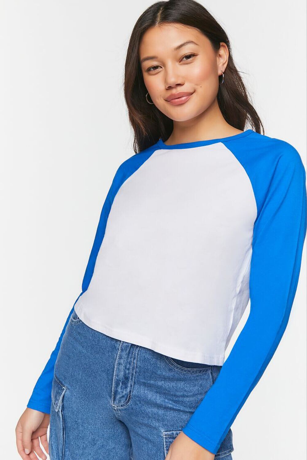 

Футболка реглан Forever 21, синий