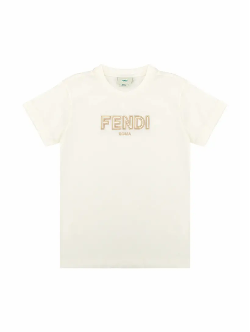 

Хлопковая футболка с логотипом Fendi, белый