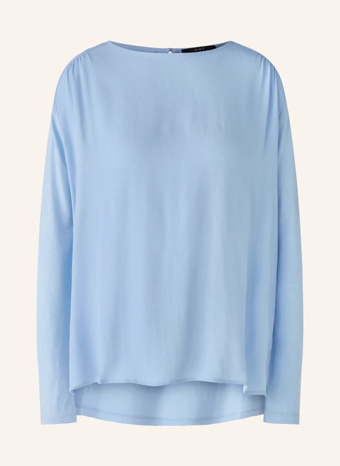 цена Блузка-рубашка из микса материалов Oui, синий