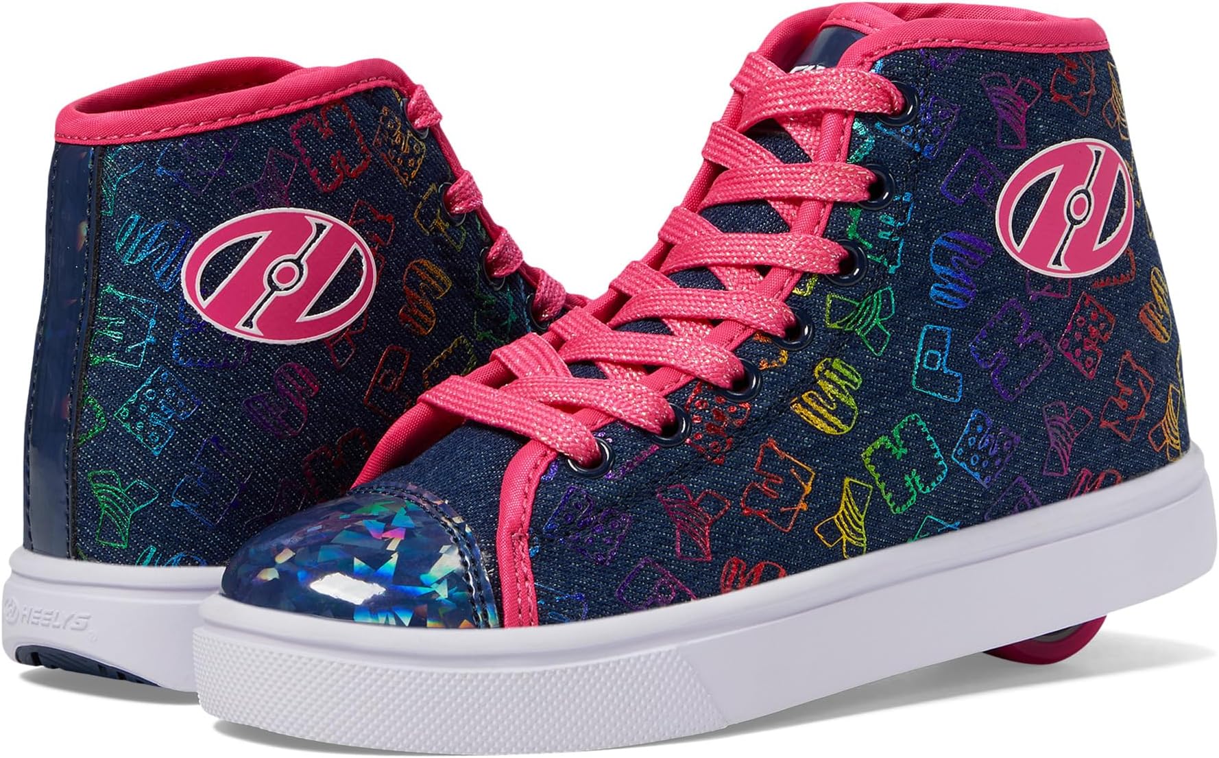 Кроссовки Heelys Veloz Sneaker Heelys, цвет Denim/Pink/Rainbow