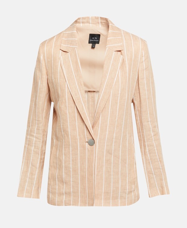 

Льняной пиджак Armani Exchange, мягкий бежевый