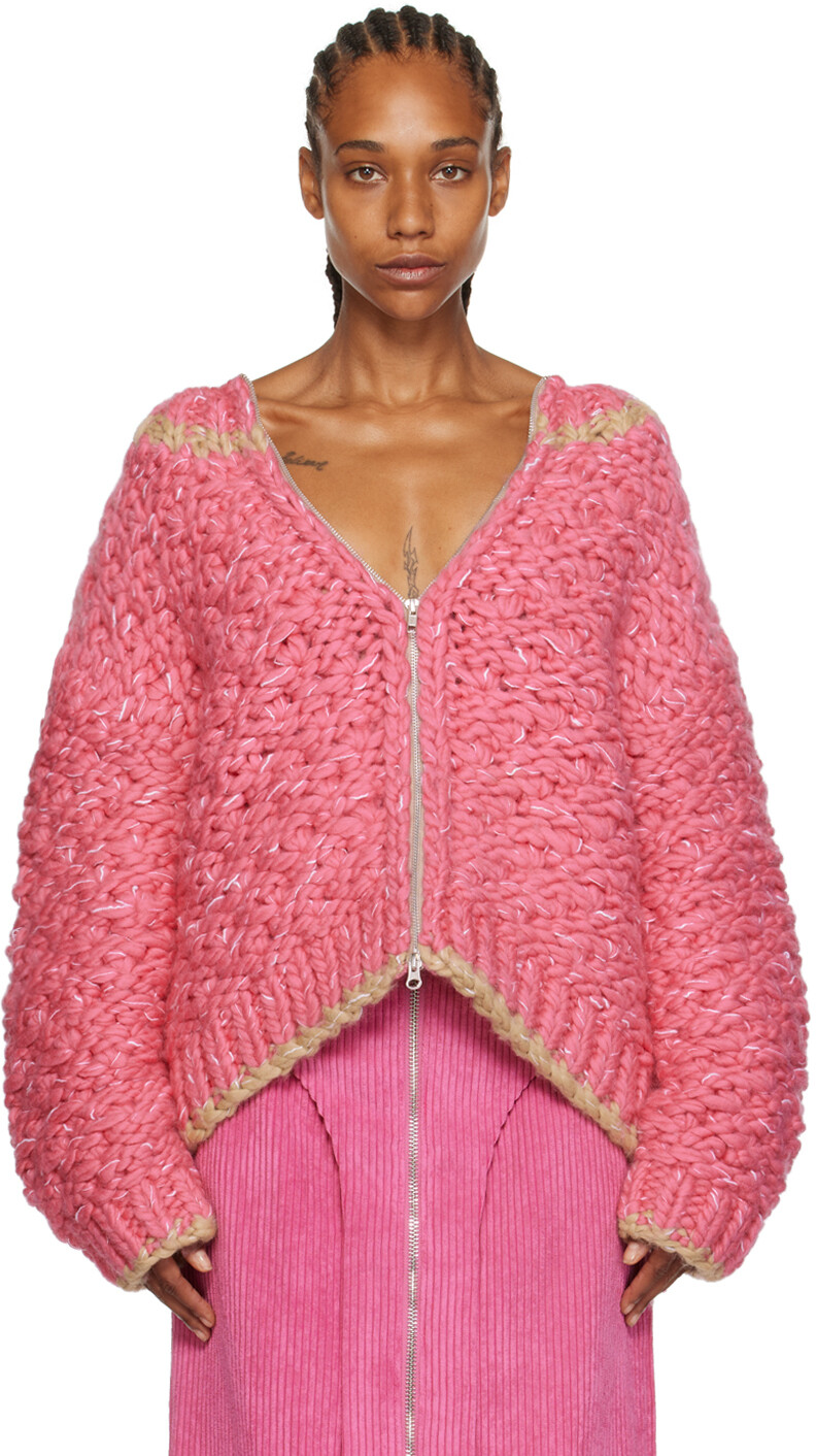 

Розовая куртка с круглым вырезом Eckhaus Latta, Розовый