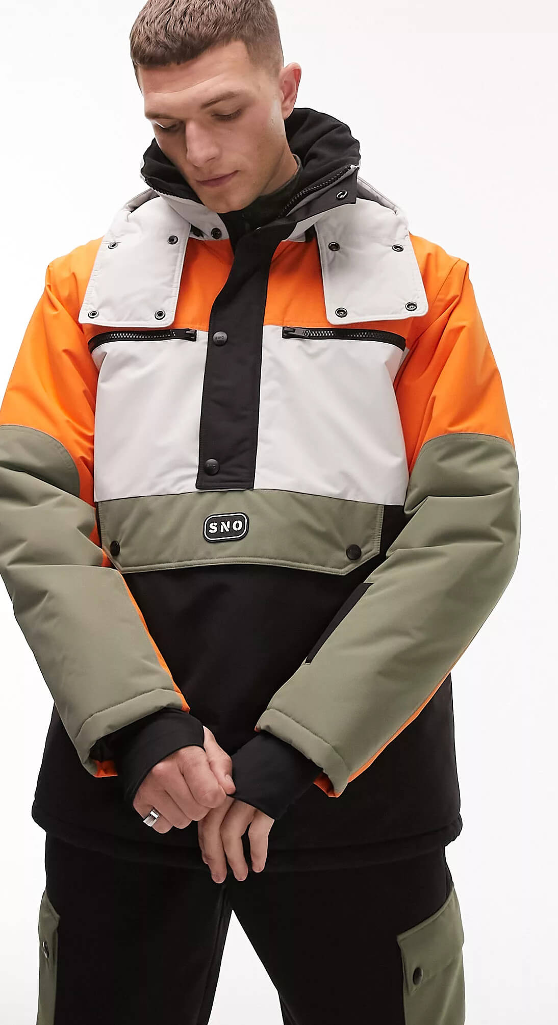 Горнолыжная куртка Topman Sno Half Zip Hooded, оранжевый/мультиколор