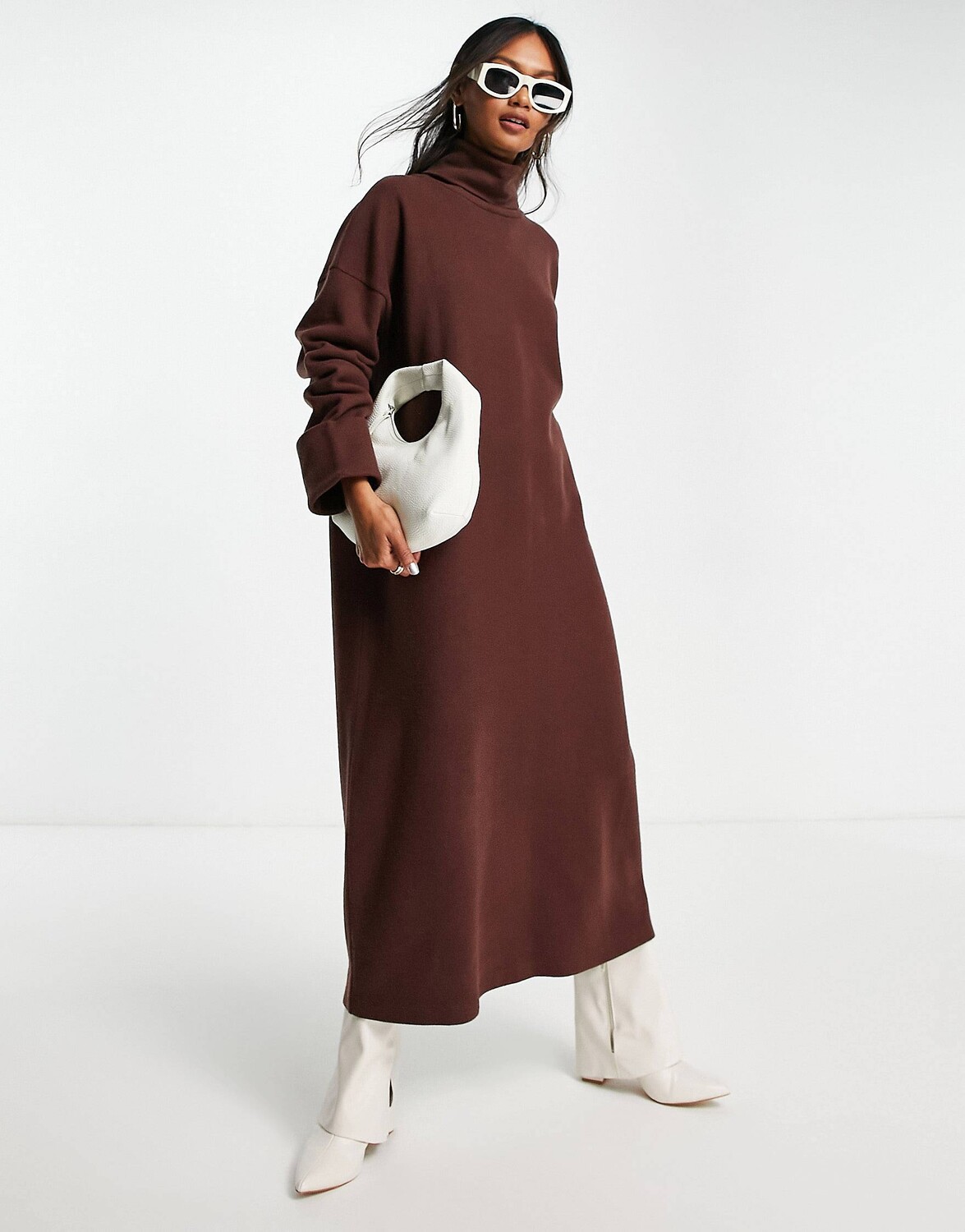 

Супермягкое платье миди миди с отложным воротником ASOS DESIGN ASOS DESIGN