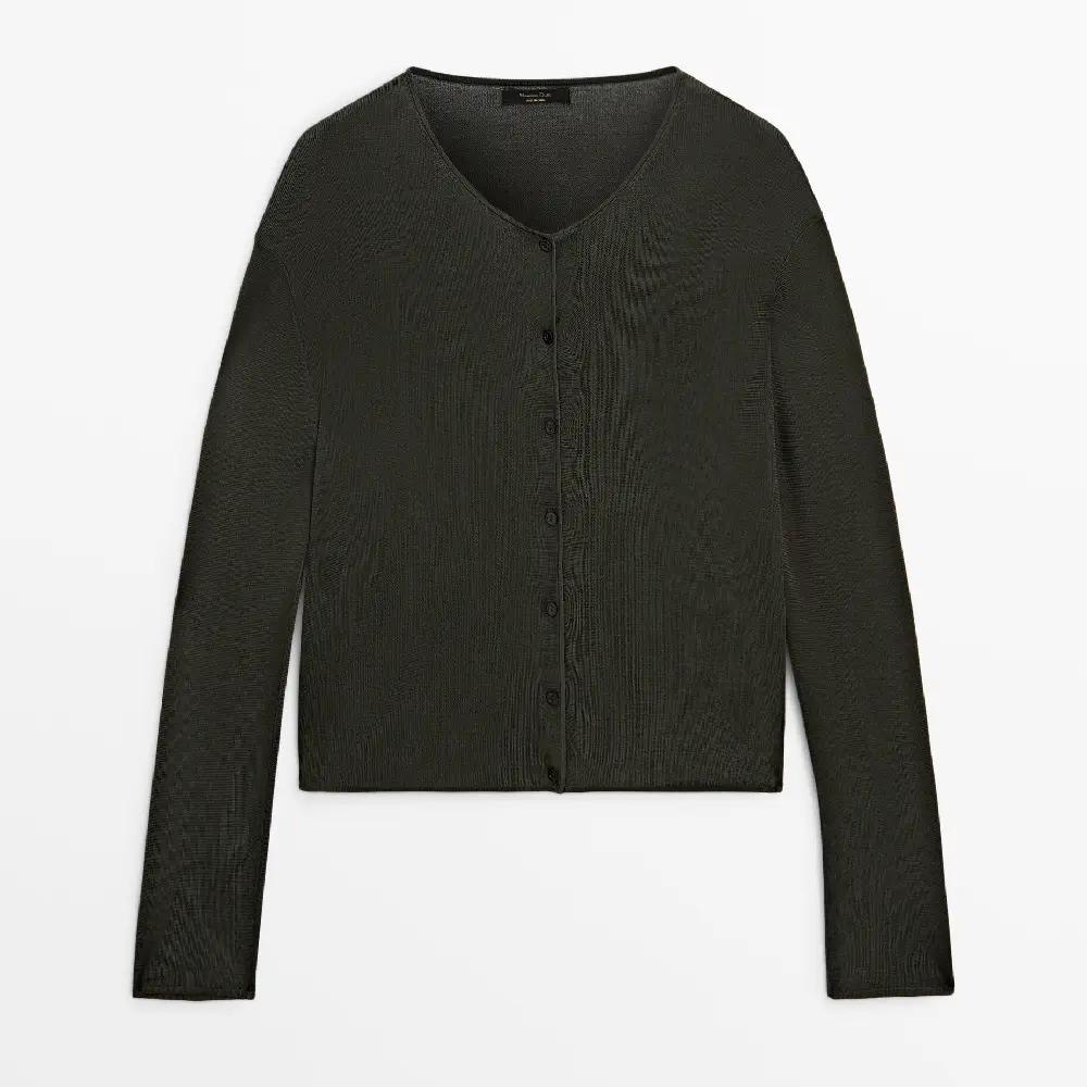 

Кардиган Massimo Dutti Shimmery Knit, зеленый