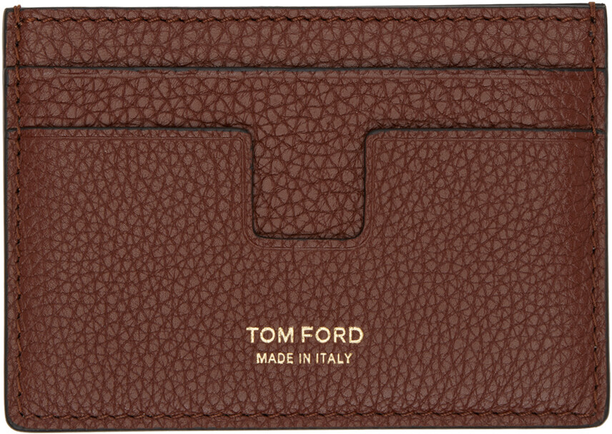 

Коричневый держатель для карт с зажимом для денег TOM FORD