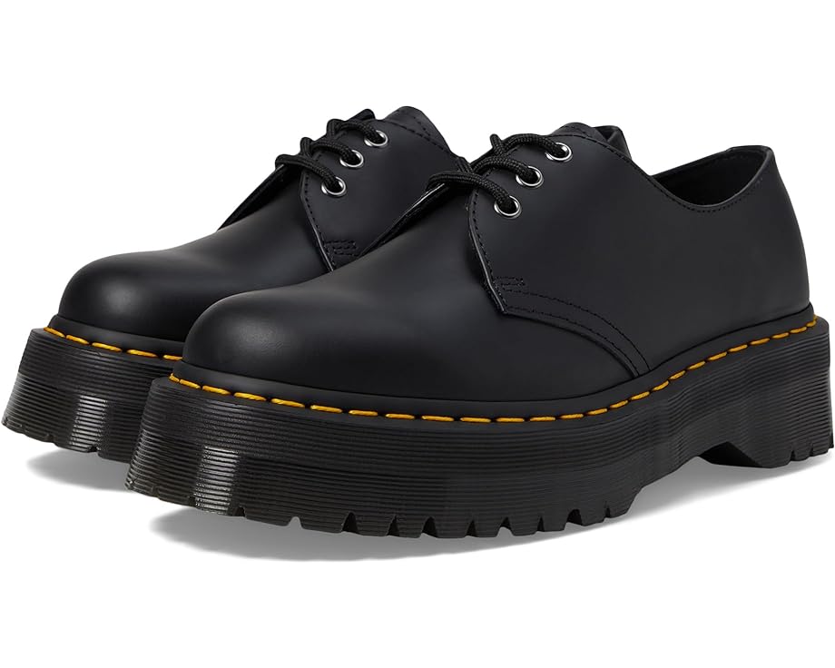 Оксфорды Dr. Martens 1461 Quad Smooth Leather Platform Shoes, цвет Black Polished Smooth оксфорды dr martens 1461 smooth leather shoes цвет card blue smooth
