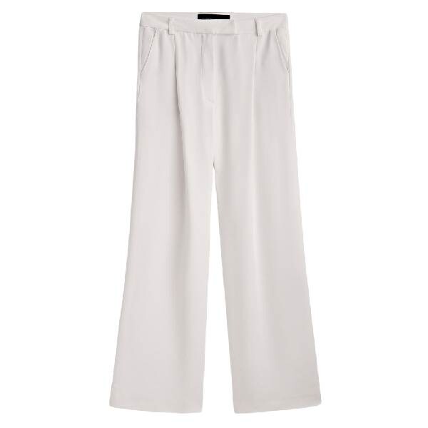 

Брюки Massimo Dutti Wideleg With Darts Studio, белый