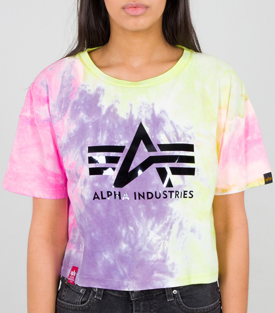 

Футболка Alpha Industries Big A Batik женская, пурпурно-желтая, Желтый