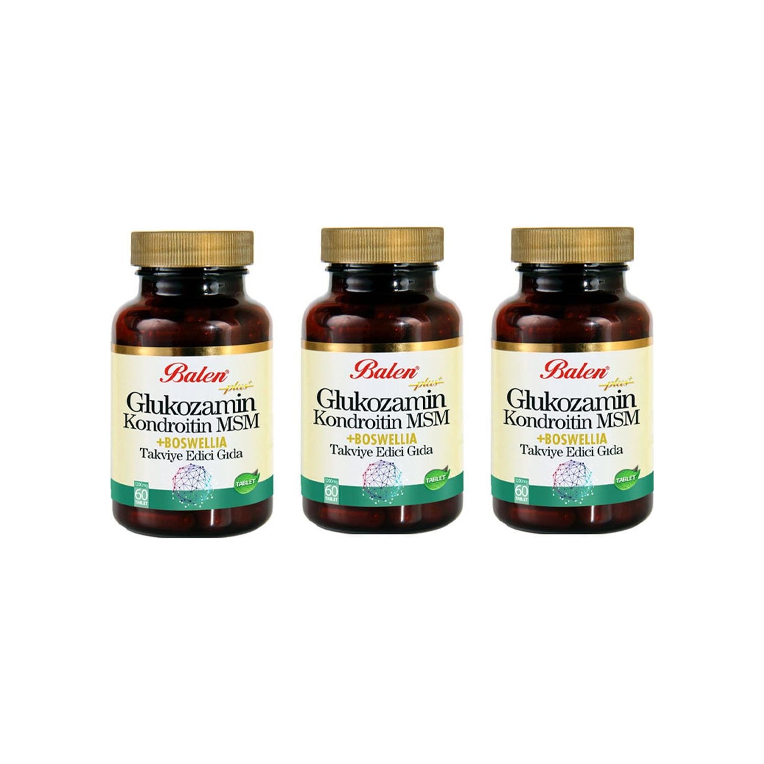 Глюкозамин Хондроитин Balen 1200 мг, 3 упаковки по 60 капсул