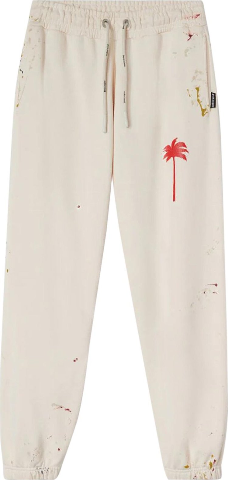 Спортивные брюки Palm Angels PXP Painted Sweatpants 'Off White/Red', кремовый - фото